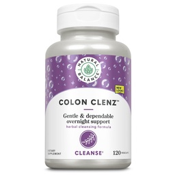 Colon Clenz, équilibre naturel, nettoyage du colon à base de plantes, nettoyage du détox et supplément pour la santé digestive - Formule de nuit douce et dépendante - Garantie de 60 jours (120 portions, 120 VegCaps)