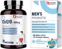 NATURE TARGET Probiotiques pour les hommes 60 milliards CFUs14 Strains & CoQ10 200mg Softgels avec PQQ Antioxydant pour la santé cardiaque et la production d'énergie