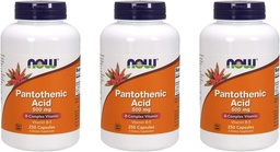 Aliments Acide pantothénique 500 mg, 250 Capsule (3 Pack)