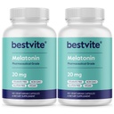 BESTVITE Melatonine 20mg (240 gélules végétariennes) (120 x 2) - Pas de stéarates - Vegan - Non OGM - Sans gluten