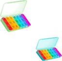 Asprink Green et Cyan 370 Pill Organisateur 3 fois par jour - hebdomadaire Pill Box 3 fois par jour, quotidien Pill Box 7 Day Medicine Organizer