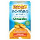Emergen-C Immune+ Chewables 1000mg Vitamine C avec Comprimé Vitamine D, Supplément de soutien immunitaire pour l'immunité, Arôme de blast orange, Retour à l'essentiel de l'école - 42 Compte