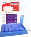 Acu-Life Weekly (7 jours) Cas de pilule, planificateur de médicaments, organisateur de vitamines, compartiments pop-out, 4 fois par jour, facile à utiliser, couleur mai vary, sans BPA