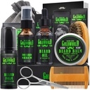 Kit de barbe Kit de toile de barbe w/Bard Wash/Shampooing Brosse à l'huile de barbe Ciseau Sac en ciseau e-Book Christmas Stocking Stuffers Idées pour les hommes Lui Papa Boyfriend Mari Hommes