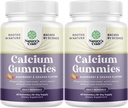 Natures Craft High Absorption Gommies Calcium avec Vitamine D3 - Delicious Calcium Gommies for Adults - Supplément à croquer et vitamine D pour la santé des os et les immunosupport sans gélatine 60ct (2 Pack)