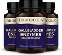 Dr. Mercola Enzymes Gallbladder - Soutien de la maladie de Gallbladder et digestif - Comprend la protéase pancréatique, l'amylase et la lipase - Non-OGM, sans gluten et sans soja - 90 capsules à libération différée (90 portions)