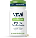 Hyperbiotiques Nutriments vitaux Pro-15 Prébiotiques et probiotiques pour les femmes et les hommes