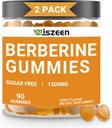 2 Pack Berberine Gummis, Sugar Free Berberine Supplement 1500mg mit Ceylon Cinnamon, Berberine Gummy für Erwachsene
