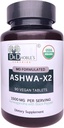 Ashwa X2, Md formulation de comprimés végétaliens avec ingrédients naturels et poivre noir qui augmentent la biodisponibilité, 1500mg, Pas d'extrait, USDA biologique