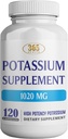 365 Gesundheit Kaliumergänzung 1020 mg | Kaliumbicarbonat | Non-GMO | Gluten Free | Made in USA | 120 Vegetarische Kapseln