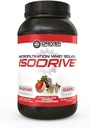 Nutrition entraînée ISODRIVE Isolate de lactosérum de qualité supérieure (2 livres, fraises trempées au chocolat)