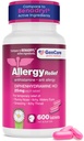 GenCare - Allergy Relief Medicine - Antihistaminique Diphénhydramine 25mg (600 comprimés par bouteille) Value Pack Relieve for Itchy Eyes, Sternezing, Runny Nose