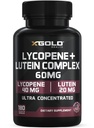 Lycopène + Lutéine Supplément de 60mg (en anglais seulement) Santé des yeux et soutien de la vision (en anglais seulement) Antioxydant pour les yeux et la peau sains (en anglais seulement) Non-OGM, sans gluten (en anglais seulement) 180 Capsules végétariennes (en anglais seulement)
