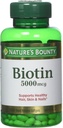 Biotine Bounty de la nature 5000 mcg, 60 comprimés à dissolver rapidement (paquet de 2)