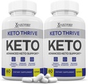 (2 Pack) Keto Thrive Keto ACV Pillen 1275MG Keto Unterstützung Blend Kapsel Alternative zu Keto ACV Gummies Formuliert mit Apfel Apfel Apfelessig Extra Virgin Olivenöl Pulver Grüner Tee Blatt 120 Kapseln
