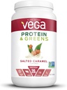 Protéines végétales et vertes, caramel salé, poudre de protéines végétales, 20g de protéines végétales, faible teneur en glucides, kéto, sans produits laitiers, sans gluten, sans OGM, protéines de pois pour les femmes et les hommes, 1,7 livre (25 portions)