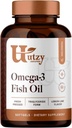 Utzy Naturals Omega-3 Huile de poisson de 800 mg Omega-3 de l'EPA et du DHA
