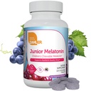 Zahler 1MG Mélatonine pour enfants - Soutien au sommeil et repos de qualité pour les enfants de 4 ans et plus Délicieux arômes naturels de raisin - Non OGM Kosher Mélatonine 1 MG (120)