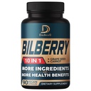10in1 Extrait de Bilberry pour supplément pour yeux pendant 3 mois - Équivalent 9260mg avec Graines de raisin, Carotte, Elderberry, Eyebright, Quercetin et plus Herbes - Non-OGM, Sans gluten - 90 Capsules Vegan
