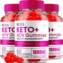 (3 Pack) Bliss Keto ACV Gummies Advanced Weight Loss, Bliss Keto + ACV Gummies Apple Cider Vinegar Keto Bliss ACV Gummies Dietary Supplement Bliss Keto Gummies Reviews (180 Gummies)