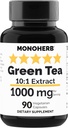 MONOHERB Extrait de thé vert 1000 mg - 90 Capsules végétariennes