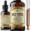 Extrait de chardon de lait HERBALICIOUS - Supplément de nettoyage et de détox naturel pour le soutien du foie, le renforcement du système immunitaire et la santé de la peau - supplément nutritionnel Silymarin - 2 fl Oz