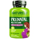 NATURELO Multivitamine prénatale avec du fer chélaté doux, du folate de méthyle, du calcium végétal et du choline - végétalien, végétarien - non-OGM - sans gluten - 180 capsules - 2 mois d'approvisionnement
