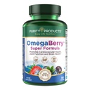 Produits de pureté OmegaBerry Huile de poisson avec Vitamine D3 + formule Super Acai biologique - 1875 mg de concentré, Distillé moléculairement, Ultra pur Omega-3s 1080 mg EPA + 720mg DHA + 120 mg DPA - 90 Compte