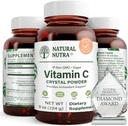Poudre naturelle de cristal de vitamine C pure Nutra de l'acide ascorbique, augmenter l'immunité, maintenir le supplément de force capillaire, augmente l'absorption de fer, non-OGM, herbicide, pesticide, sans soja, 8 Oz
