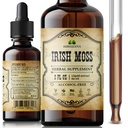Irish Sea Moss Raw Organic Drops – Extrait naturel Irish Sea Moss pour le support thyroïdien, la digestion et l'énergie – Complément alimentaire liquide – végétalien, non-OGM – bouteille de 2oz