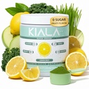 Kiala Nutrition Super Verts, Verts organiques Poudre avec Spiruline et Chlorella pour la digestion, Santé Gut, Immunité, Énergie, Sans gluten, Vegan, Sans sucre, Spectra Blend, goutte de citron, 30 portions