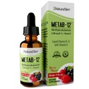 NaturalSlim Liquid B12 Vitamine mit Vitamin D - Metab-12 Methylcobalamin 2500 mcg B12 Sublingual Drops für Stoffwechsel, Energie und Immununterstützung - Berry Flavor 1 fl oz