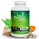 True Moringa Plus+ Joint Support Supplément 10:1 Extrait de 20 000mg de Moringa biologique, Curcumine curcumine, Ginger, Boswellia, BioPerine.