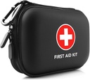 Mini trousse de premiers soins, 100 pièces de coque dure résistant à l'eau - Parfait pour voyager, plein air, maison, bureau, camping, randonnée, voiture (noir)