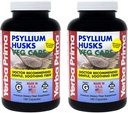 Yerba Prima Psyllium Husks Veg Caps - 180 Count (2 Pack) (625mg) - Vegan, Non-GMO, Glutenfrei, Colon Cleanser, Daily Fiber Supplement for Gut Health & Regularity