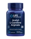 Extension de vie Arginate d'acétyl-L-Carnitine, Santé avancée du cerveau et des nerfs, Soutien énergétique cellulaire, Sans gluten, Non-OGM, 90 Capsules