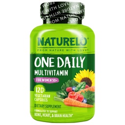 NATURELO One Daily Multivitamin for Women 50+ w/Vitamin B12, 120 Count