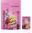 PowderVitamin Elektrolyte Powder Plus, Keto, Himbeere Limonade, Zuckerfrei, 1000mg Kalium, 120mg Calcium, 120mg Magnesium, Non-GMO, Zero Calories, 30 Hydration Packets