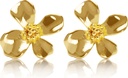14K vergoldet 925 Sterling Silber Blume Lily Stud Ohrringe
