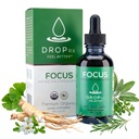 DropRx Focus par Nicole Saphier – Ginkgo Biloba & Ginseng, Bacopa, Rosemary & Sage pour l'amélioration de la mémoire et la focalisation cérébrale – Organique, non OGM, végétalien, sans gluten, casher, fabriqué aux États-Unis (2 Fl Oz)