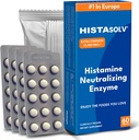HISTAsolv Extra Strength DAO Enzyme Supplement for Histamine Food Intolerance - Eases Digestive Discomfort - Patented Tech - Made in Austria - 60 Pack