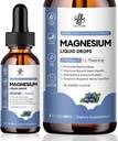 Magnesium Glycinate Liquid, Magnesium Complex Supplement with Omega3, L-Theanine and Vitamin for Calm, Sleep Support, Muscle Relief, Non GMO, Blueberry Flavor, 2 Fl Oz