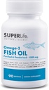 Huile de poisson oméga-3 - 1000 mg purifié et désodorisé à partir de poissons capturés sauvages avec des acides gras de l'EPA et du DHA.