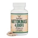 Nattokinase Supplement 4.000 FU Servings, 120 Kapseln (Derived from Japanese Natto) Systemic Enzymes for Cardiovascular and Circulatory Support by Double Wood
