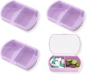 4PCS Small Pill Case Travel Pill Box Cute Pill Organizer for Purse Portable Daily Medicine Organizer 2 Compartment Pill Holder for Vitamins, Fish Oil, Supplements