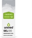 Unived Gel 100 - Vegan Energy Gel für Ausdauersportler Läufer & Radfahrer - 100kcal - Gesalzene Lime - Pack von 6