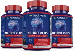 Neuro Plus Brain & Focus Formula - Brain Booster Supplement, Supports Mental Clarity & Focus - Enhances Concentration & Mental Energy – 120 Capsules (3 Pack)
