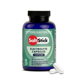SaltStick Electrolytes à la caféine - Pilules et électrolytes pour la course, l'hydratation, le soulagement des crampes des jambes, la récupération sportive, l'essentiel de randonnée - sel, magnésium, potassium, vitamine D3 - 100 Compte