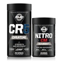 PMD Sports CR5 Complexe professionnel de créatine (240 capsules) Sports Nitro CM Oxyde nitrique (90 capsules)
