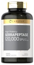 Carlyle Serrapeptase 120000 SPU | 120 Kapseln | Unterstützt Sinus Gesundheit | Glutenfreie Enzymergänzung